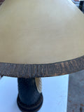 Heavy Ceramic Bird Lamp Including Large Lampshade With Brass Details