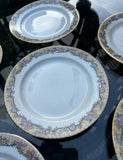 Vintage United Wilson Porcelain Plates With Floral Edges- Set of 6