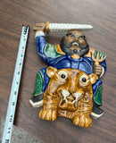 Small Ceramic Warrior and Tiger Decorative Piece