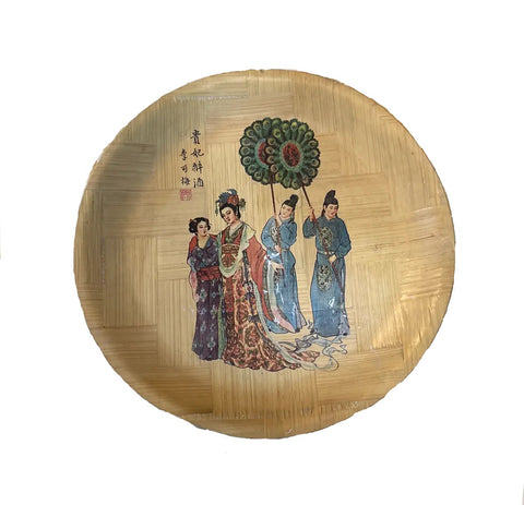 Vintage Asian Style Detailed Lightweight Bamboo Plate