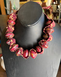 Vintage Beaded Necklace With Ribbon