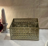 Small Brass Filigree Desk Accessory/Organizer