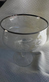Dorothy Draper Chrome Rim Etched Champagne Glass