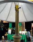 Brass Tall Table Lamp With Ibex Details and Lampshade Included