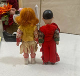 Pair of Petite Ceramic Handmade Dolls