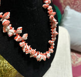 Plastic Pink Shell Long Necklace