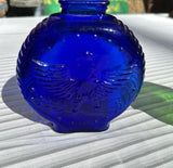 Pair of Small Glass Eagle Jars, Blue and Green