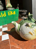 Ceramic Floral Yellow and Green Teapot
