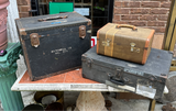 Black and Brown Trio of Industrial Suitcases