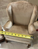 Champagne Colored Velvet, Upholstered Pair of Miniature Chairs