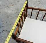 Vintage Wooden Hand Carved Baby Crib