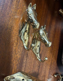 Pair of Solid Brass Equestrian Style Wall Hooks