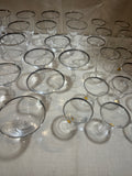 Large Dorothy Draper Silver Rimmed Glassware Set- Collection of 44