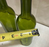 Pair of Green Glass Bottle Candle Accessories