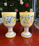 Italian Style Scrolling Ceramic Pedestal Cups- A Pair