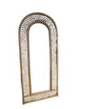 Large Vintage Arched Bamboo Floor Mirror