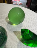 Instant Collection of Green Glass Desk Items- Set of 4