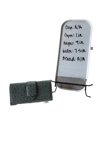 Small Light Blue Faux Ostrich Skin Wallet