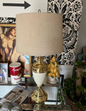 Large Gold and White Contemporary Style Lamp