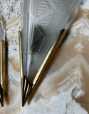 Paris Flea Market, Art Deco Brass Sconces With Detailed Glass