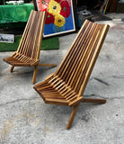 Collection of Vintage Wooden Foldable Low Chairs