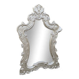 Oversized Silver Wooden Rococo Style Wall Mirror