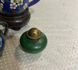 Miniature Cloisonné Set of Teapot and Vase