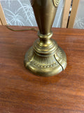 1970s Brass Skinny Table Lamp with Lion Head Details