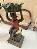 Red Jacket Whimsical Monkey Resin Candleholder