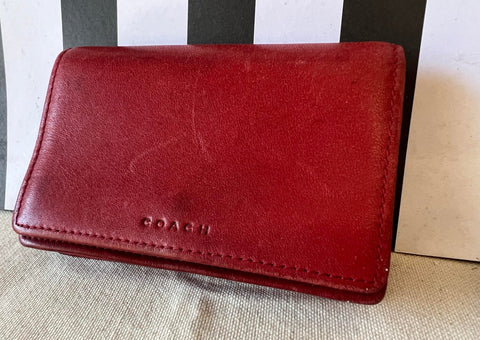 Vintage Red Coach Leather Wallet