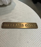 Small Brass 1st Class Only Wall Sign
