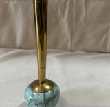 Delft Holland Marble and Brass Skinny Vase