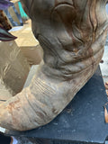 Oversized Concrete Single Rustic Boot Planter