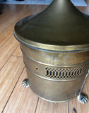 Footed Pierced Brass Coal Scuttle Bucket