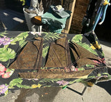 Large Metal Vintage Ship Flat Sculpture