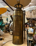 Large Brass Fireman Fire Extinguisher Brass Lamp