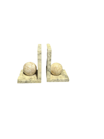 Minimalist Marble Sphere Bookends