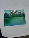 Mountain and Lakeside Landscape Painting on Canvas