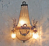 Bronze Crystal Sconce With Copper Deer Ornaments - Pair of 2 - FREE SHIPPING!