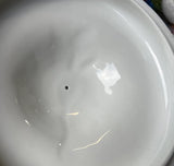 Large White Ceramic Serving Bowl With Matching Lid in a Nautical Style