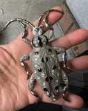 Large Vintage Silver Bug Brooch Pin