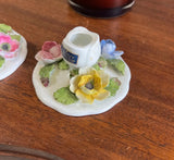 Pair of Ceramic Floral Candlestick Holders