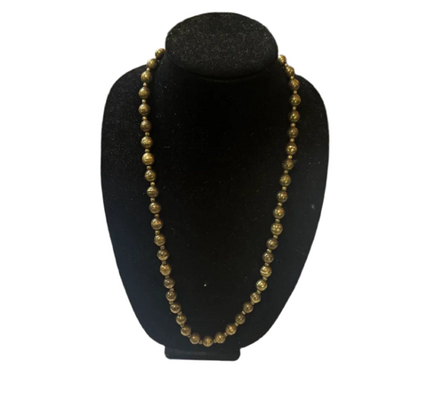 70's Vintage Brass Beaded Necklace