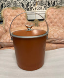 Burnt Orange Colored Ice Bucket With Silver Accents