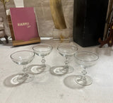 Collection of Bubble Stemmed Champagne Glasses- Set of 4