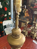 1970s Vintage Lace Brass Table Lamp