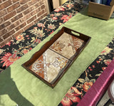Wooden and Tile Italian Style Decorative Tray