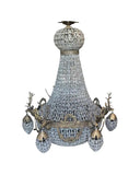 1990s Jumbo Oversized Empire Deer Head 12 Lights Chandelier