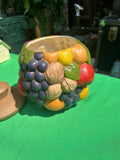 Vintage Ceramic Hand Painted Fruit Style Cookie Jar