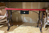 Red Desk With Metal Mid Century Legs